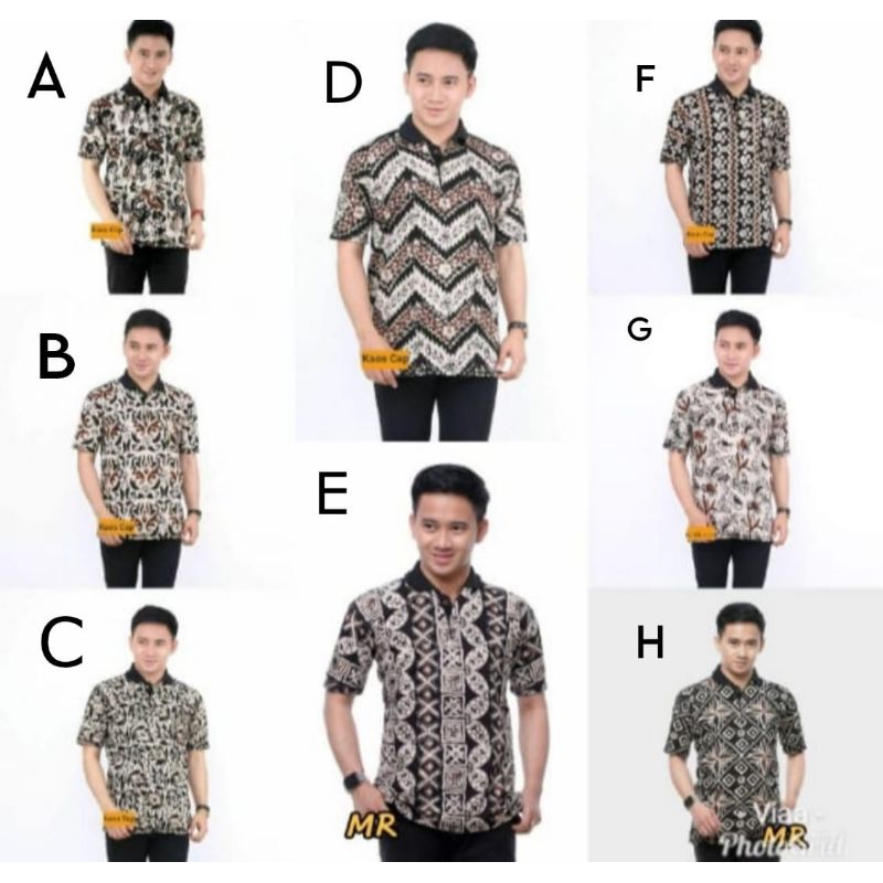 Kaos Batik Cap Kerah - Sekar ayu