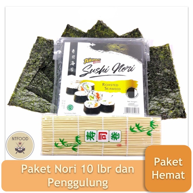 

[COD C081] Paket Nori Tokinori 10 Lembar + Penggulung Sushi Rumput Laut Kering Halal e9j9a