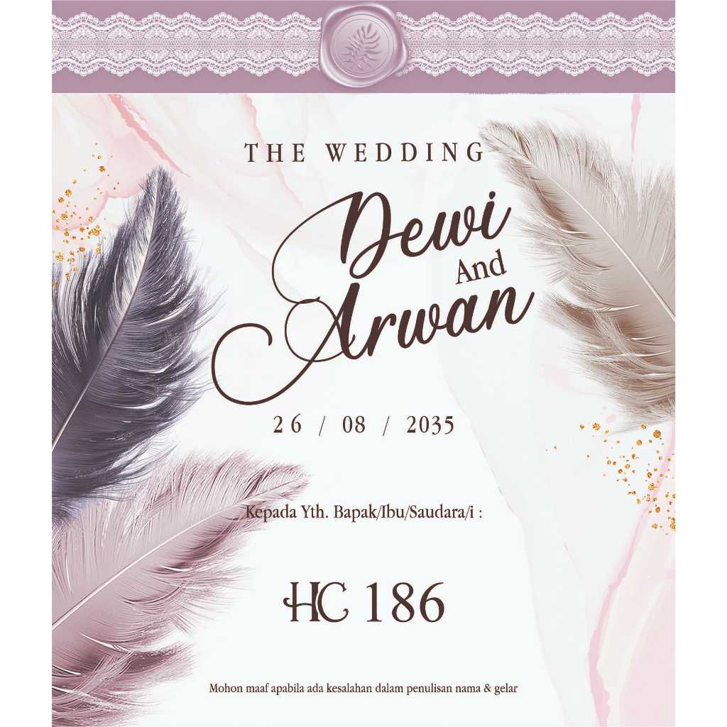 

Undangan Pernikahan Soft Color (HC 186 - Lipat 2)