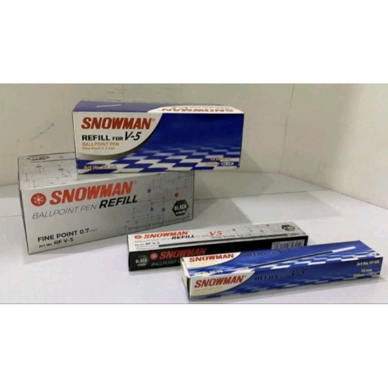 

ISI BULPEN CETEKAN/REFIL BULPOINT SNOWMAN V-5 HITAM/BIRU (12 BIJI)