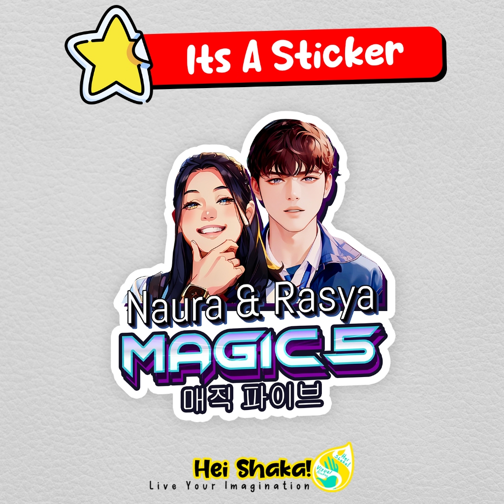 

Stiker Naura and Rasya Magic 5 Five Anime Manwa Style Sticker Bahan Vinyl Anti Air