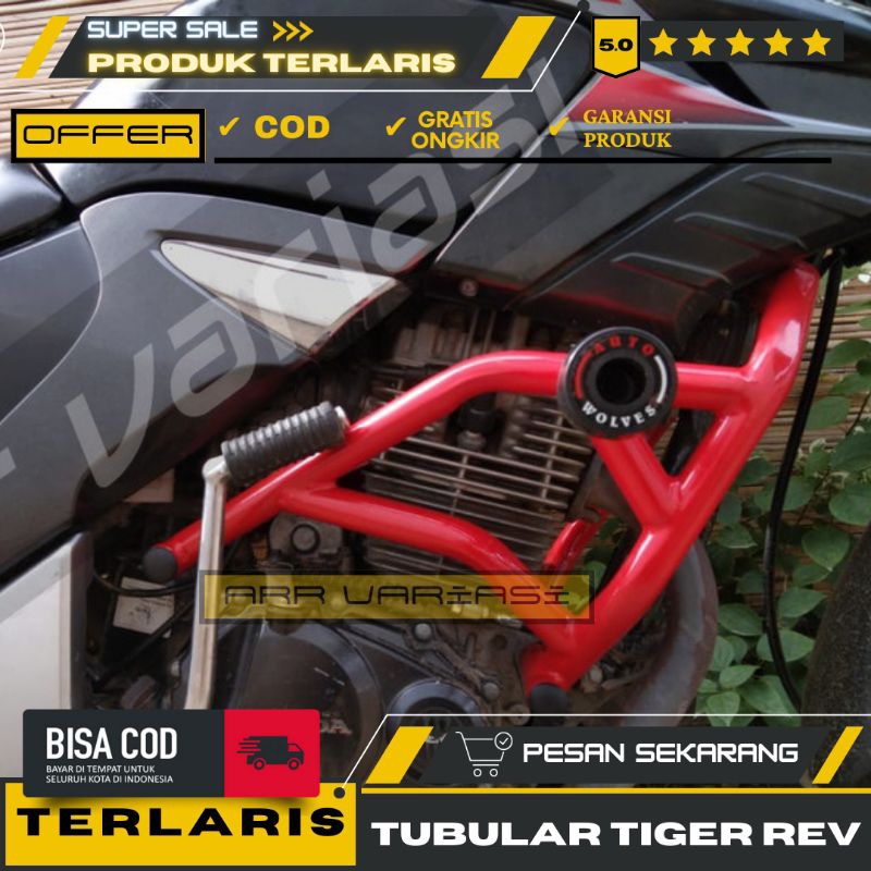 Crashbar Motor Tiger Revo Besi Premium Anti Bentur Pelindung Samping Motor Touring Harian