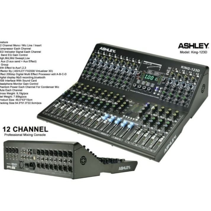 Mixer Ashley King 123D 12 Channel Original KING 123D