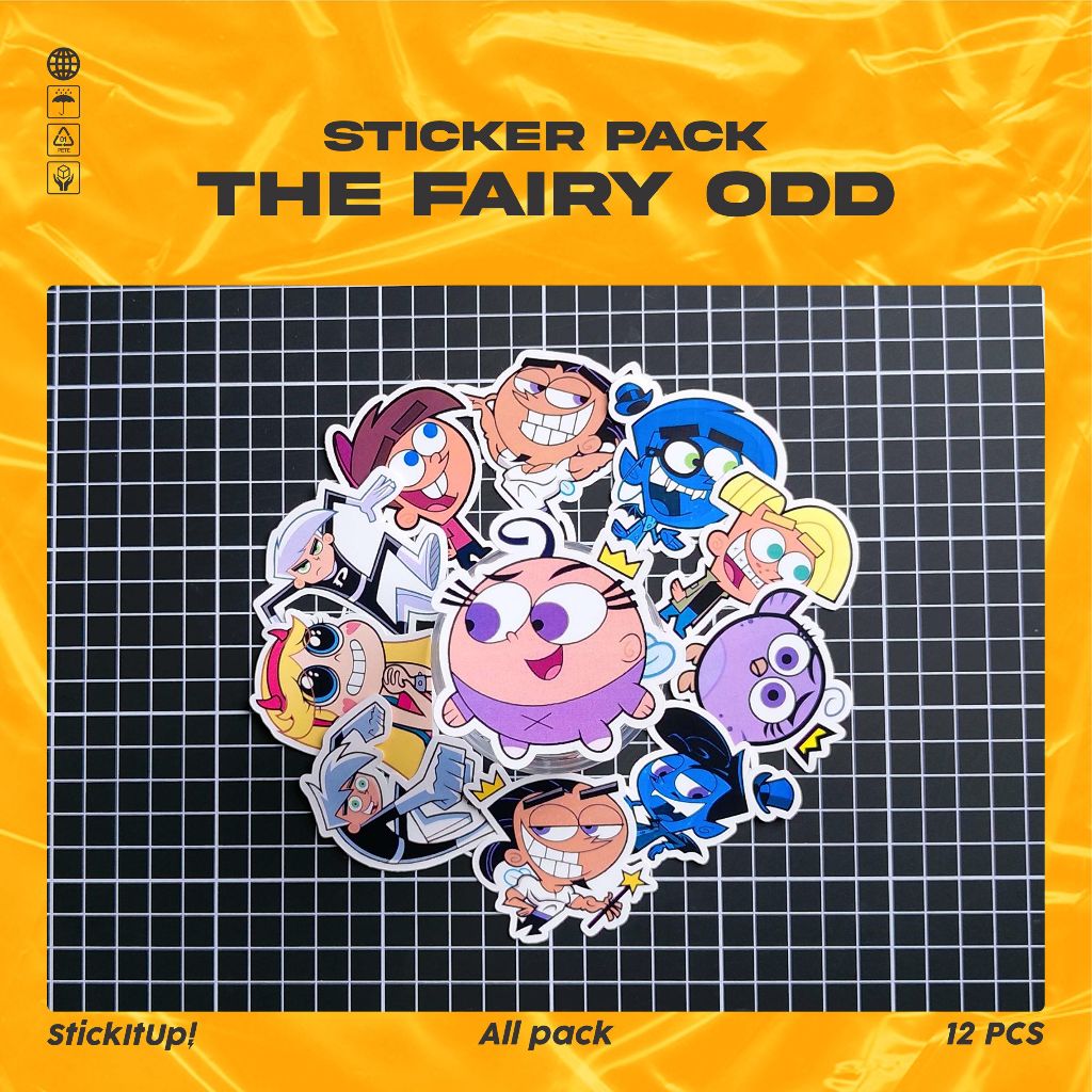 

COD✨ StickItUp Stiker Pack Kartun The Fairly OddParents Lucu Keren Untuk Koper Laptop Skateboard