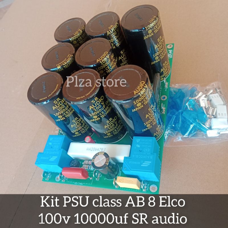 Kit PSU 8 elco 100v 10000uf SR Audio ori komplit softstar+Tegangan simatris PSU class AB isi 8 elko 