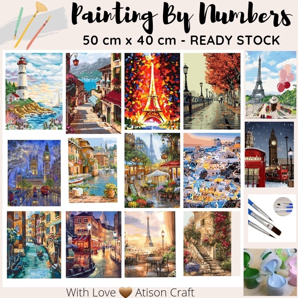 

[Produk D863] Paint By Number 50x40cm PAINTING BY NUMBER DIY 63