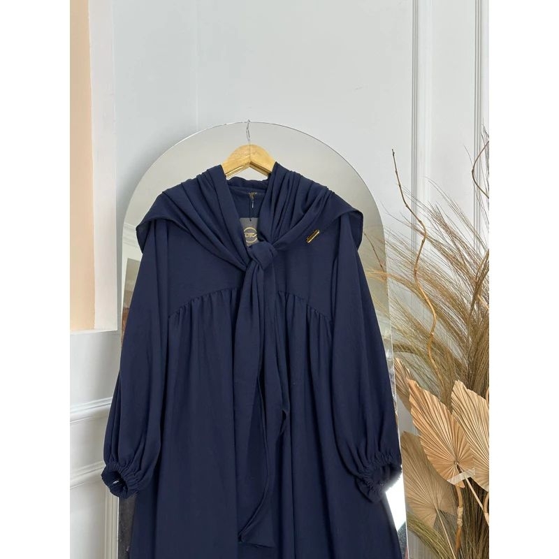 GAMIS CRINKLE SET HIJAB KEKINIAN VIRAL TERBARU-Navy