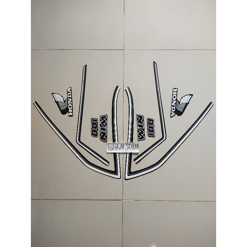 striping stiker Honda win 100 hitam putih