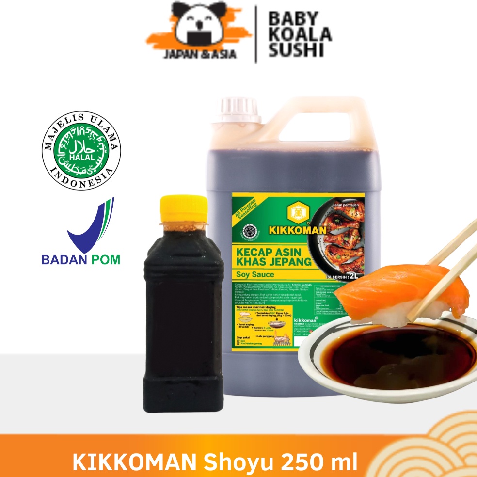 

00DNL KIKKOMAN Shoyu Kecap Asin Jepang 250 ml Halal ledcw