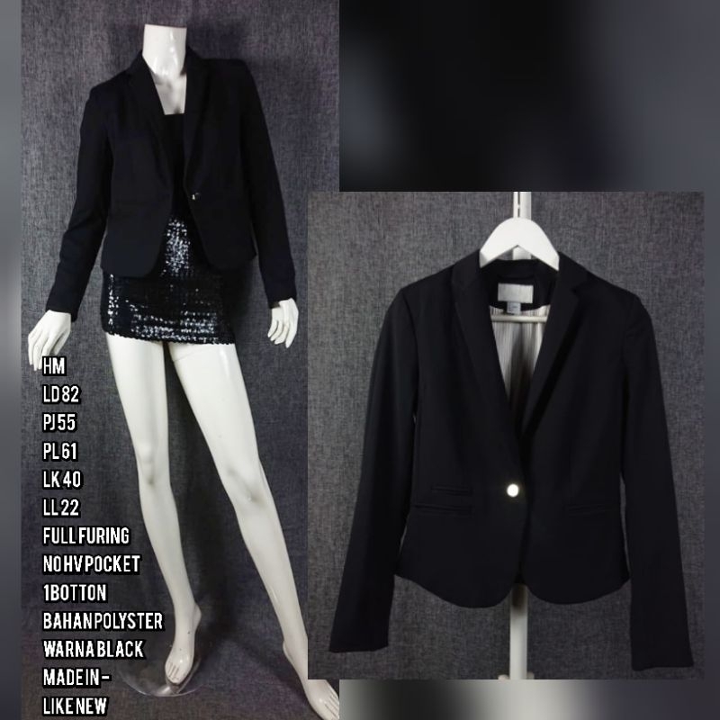 BLAZER HITAM / BLAZER HITAM MODIS / BLAZER TRENDY /BLAZER KEKINIAN