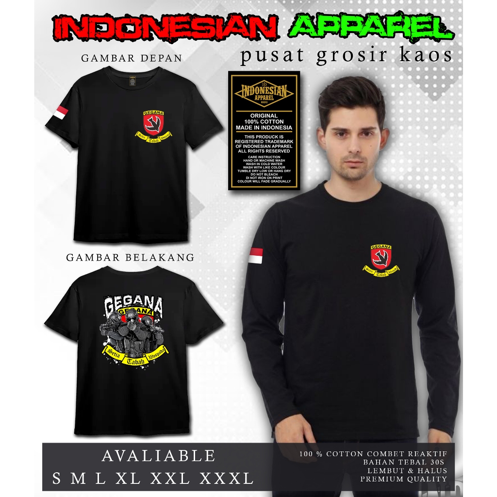 Kaos Tshirt  Distro Brimob Gegana Catun Combed new model a 2