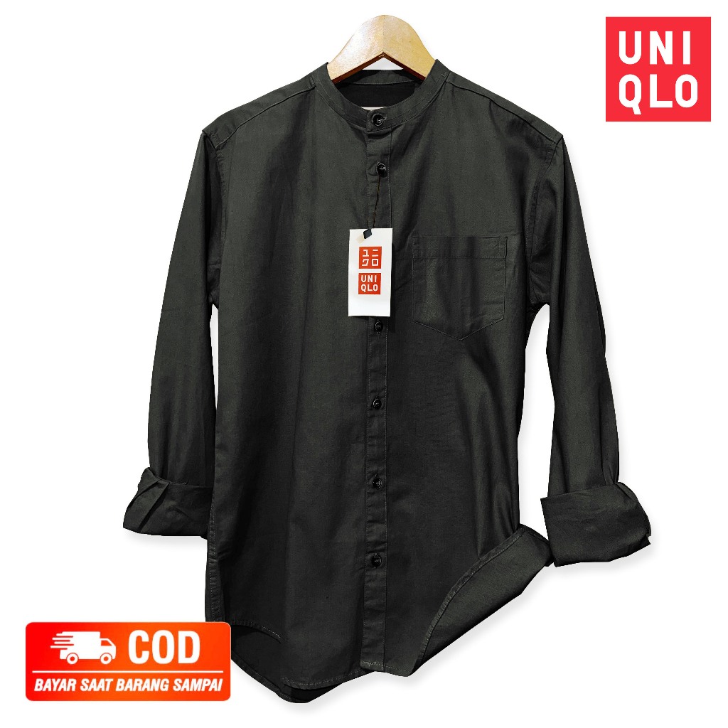 𝐎𝐍𝐄𝐒𝐊𝐘 - Promo Baju Koko Putih Polos Uniqlo Kemeja Kemko Lengan Panjang Pria Atasan Muslim Pria M L 
