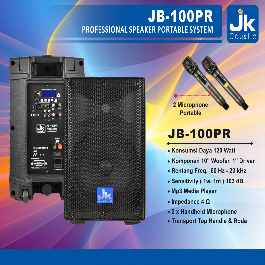 Speaker portable 10 inch Jk coustic JB 100 PR