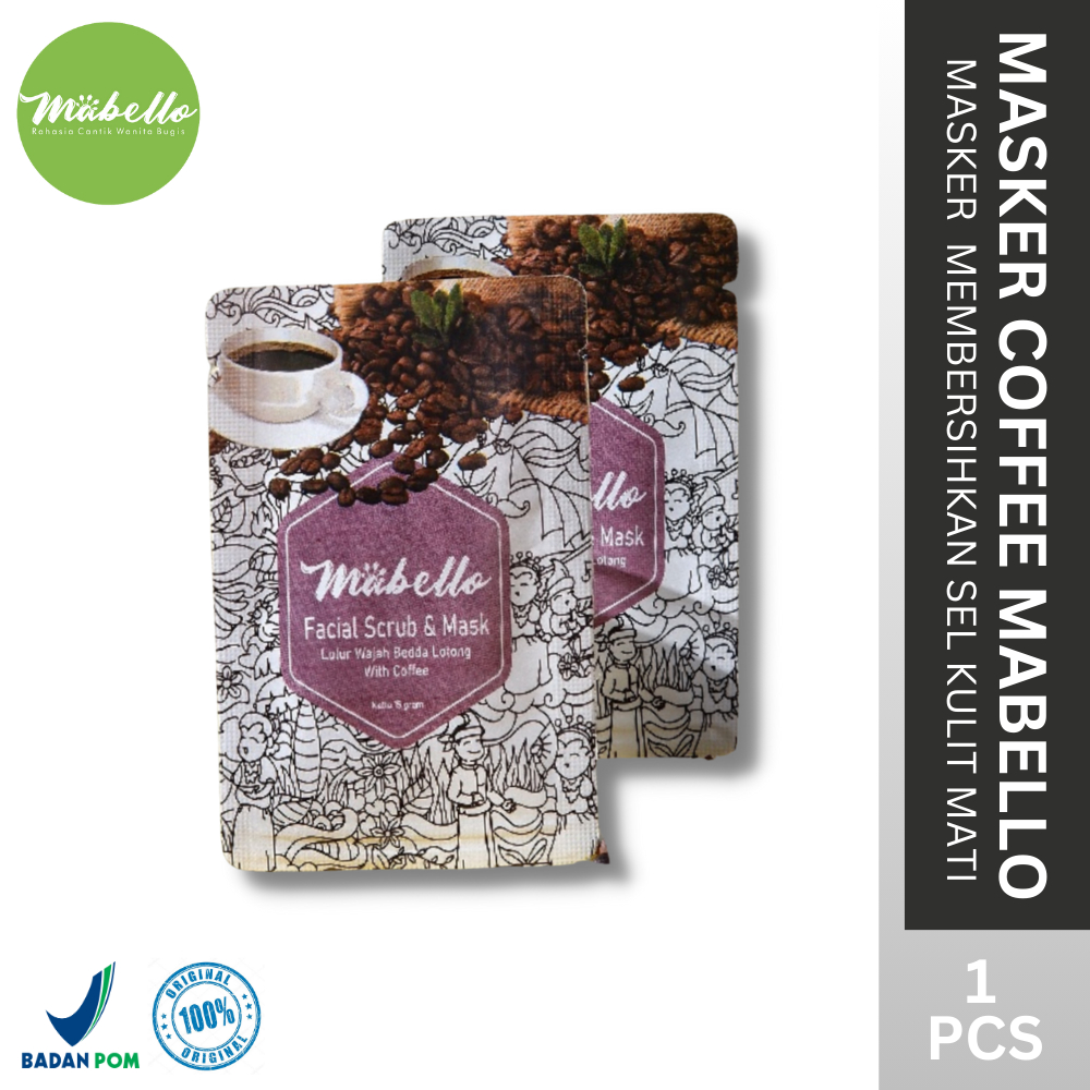 Masker Wajah Coffee Mabello Sachet Membantu Produksi Kolagen Pada Kulit Aroma Khas Kopi Yang Bikin Rilex BPOM