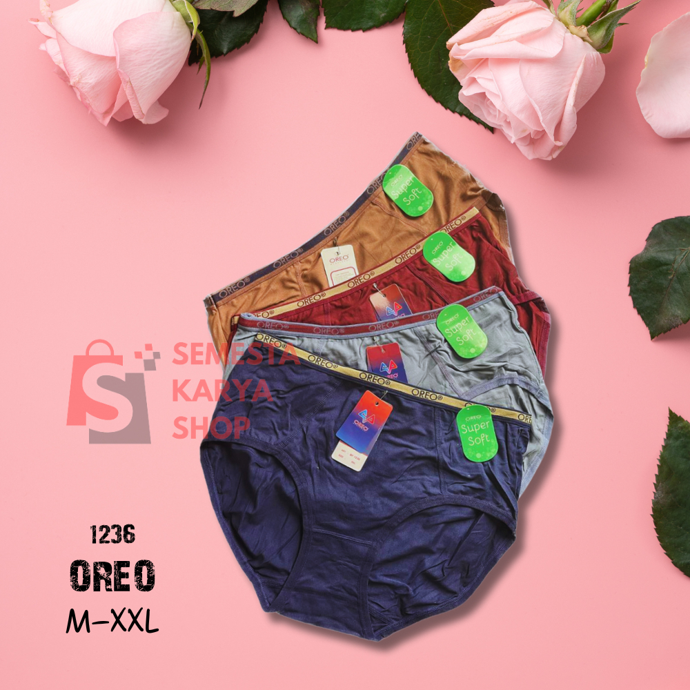 CELANA DALAM WANITA OREO 1236 CDW SUPER SOFT CD WANITA PAKET LUSINAN 6 PCS 12 PCS CD IMPORT MURAH