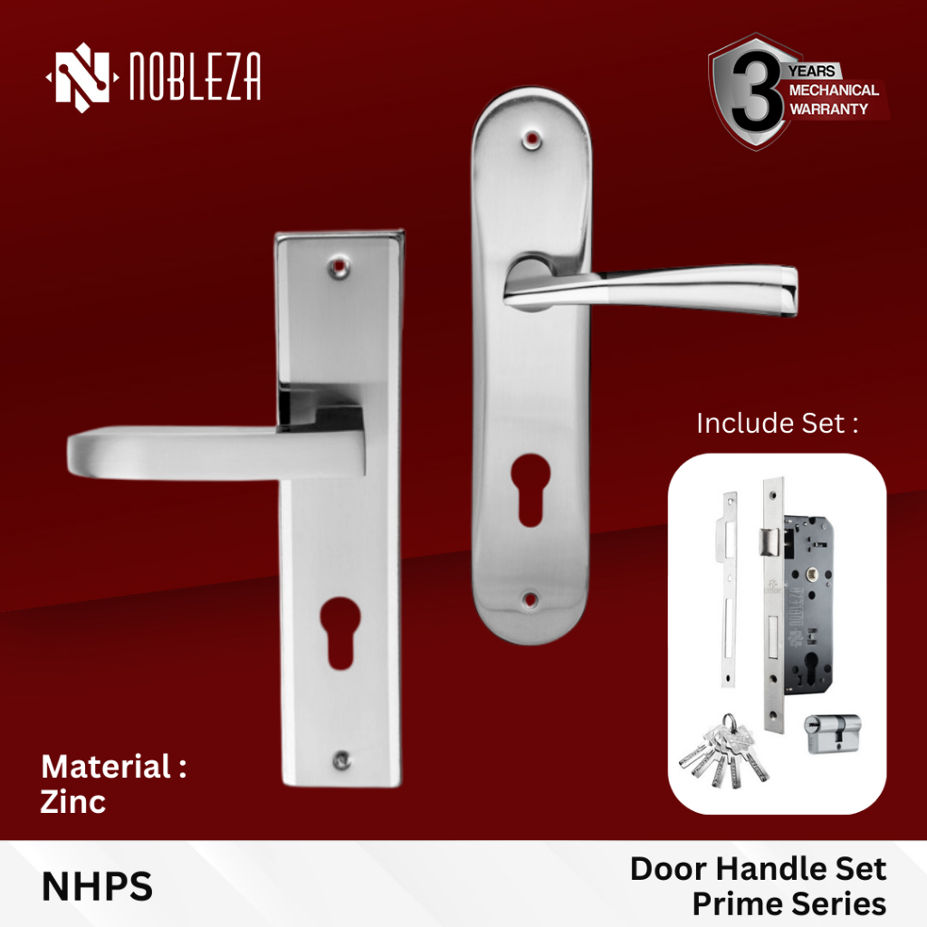 NOBLEZA NHPS Gagang Pintu Kunci Besar Paket Door Handle Set Rumah