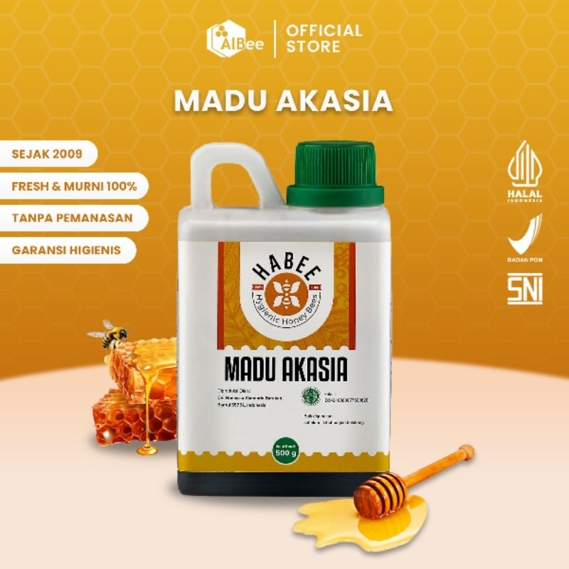 

Madu Organik Asli Murni Terbaik Rasa Tidak Terlalu Manis - Madu Akasia Habee