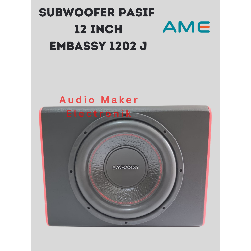 Subwoofer Pasif mobil EMBASSY ES 1202J 12 inch Double coil + Box mdf tebal 1,8MM