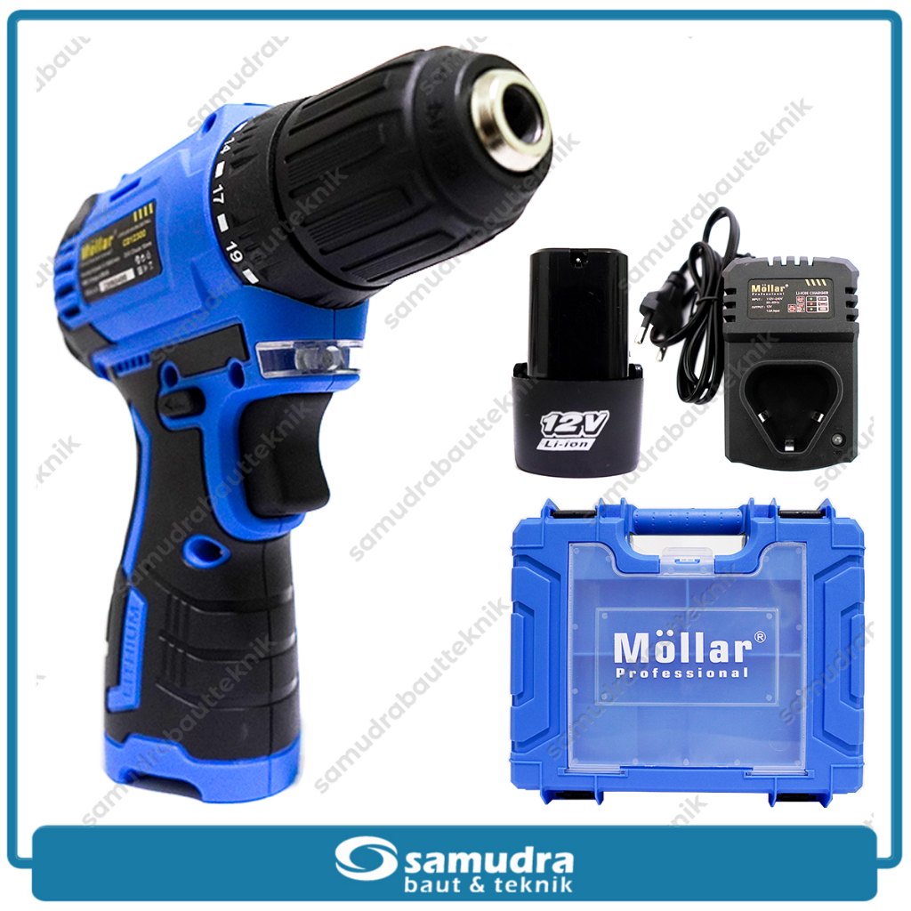 Mesin Bor MOLLAR CD12300 Impact Drill Besi Kayu 12V Baterai Brushless