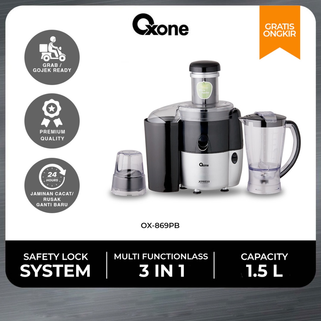 Oxone OX869PB Juicer Blender 18000 rpm kapasitas1.5 Liter 400 Watt