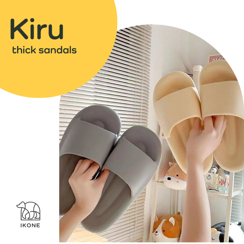 【IKONE】KIRU Sandal PVC Bantal Empuk Rumah Berkualitas Nyaman Unisex Sandal Slop Sendal Rumah Empuk