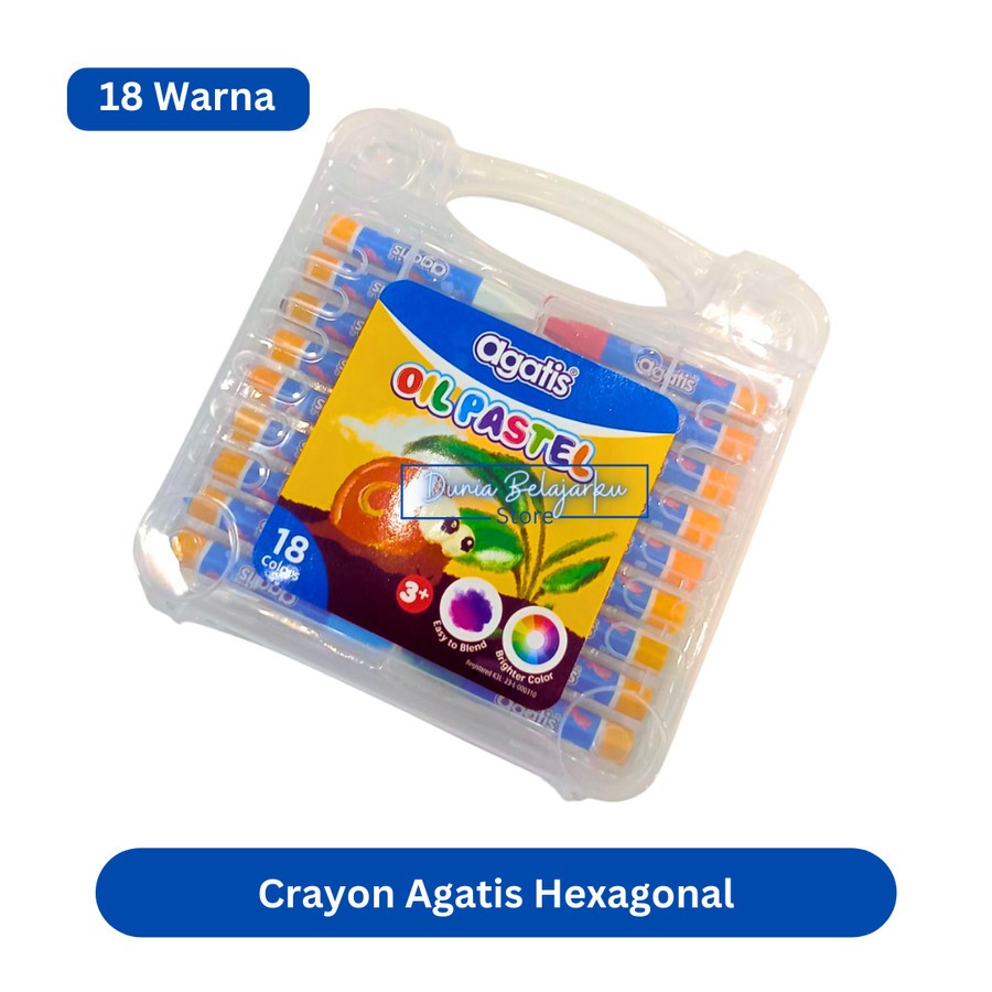 

Crayon Agatis Eco 18 24 Warna Hexagonal Oil Pastel Krayon Non Toxic