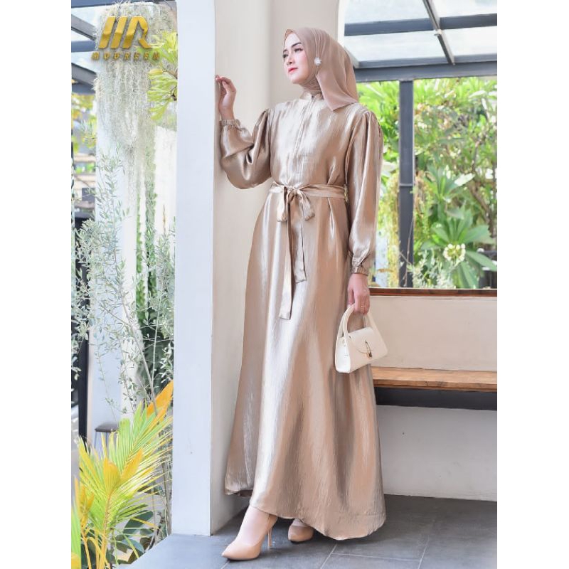 Outer gamis crinkle silk premium polos terbaru-gamis muslimah wanita-dress gamis JUMBO COD terlaris