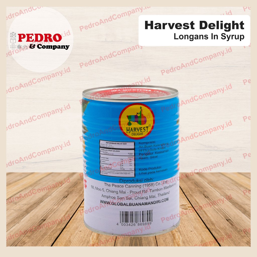 

Harvest delight Longan buah lengkeng sirup syrup kaleng 565 gram