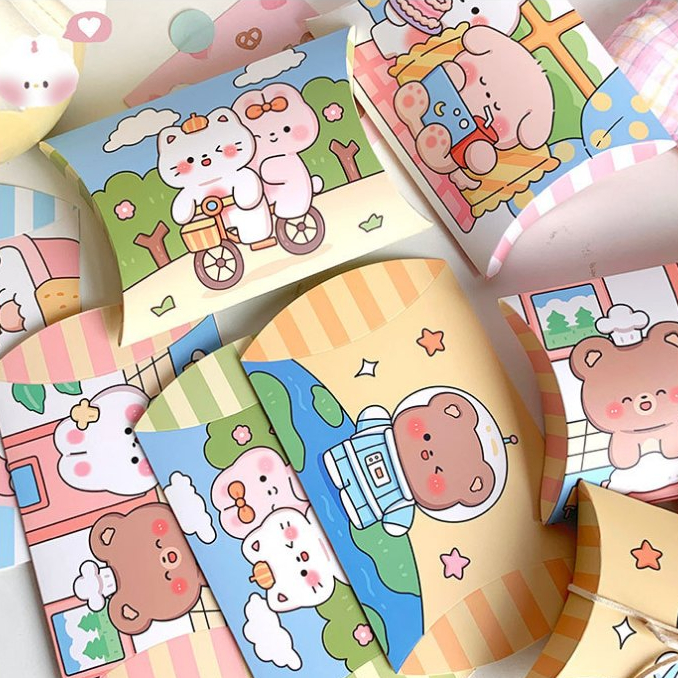

Box karton kardus pillow kemasan cardboard Animal white paper box