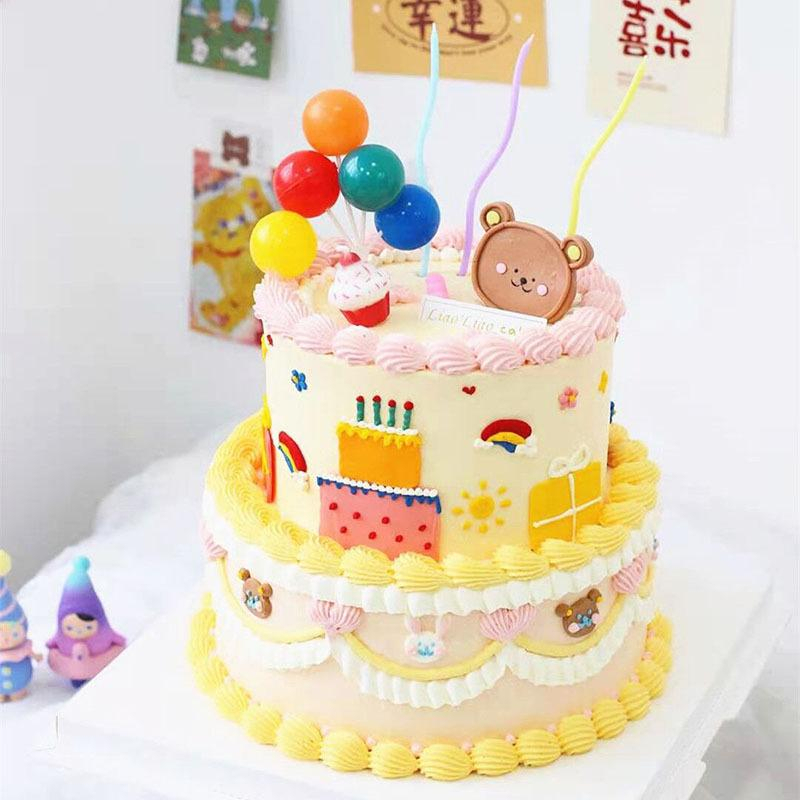

Cake topper BALON BOLA | Hiasan kue Tart baloon bulat ball anak warna warni pastel