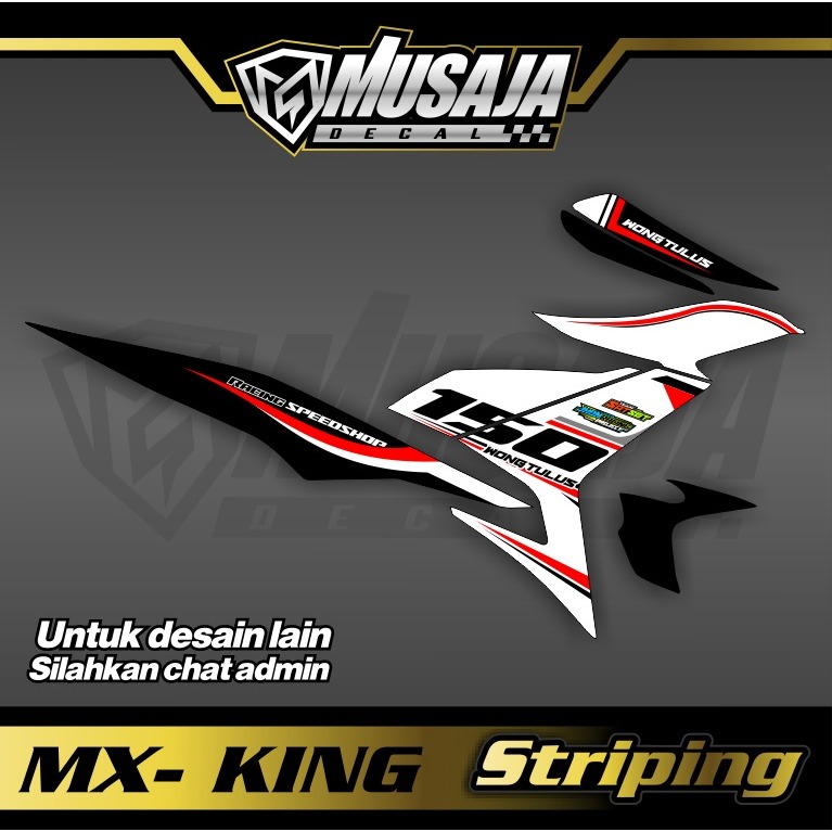 Striping transparan uv mx king putih hitam merah non full body