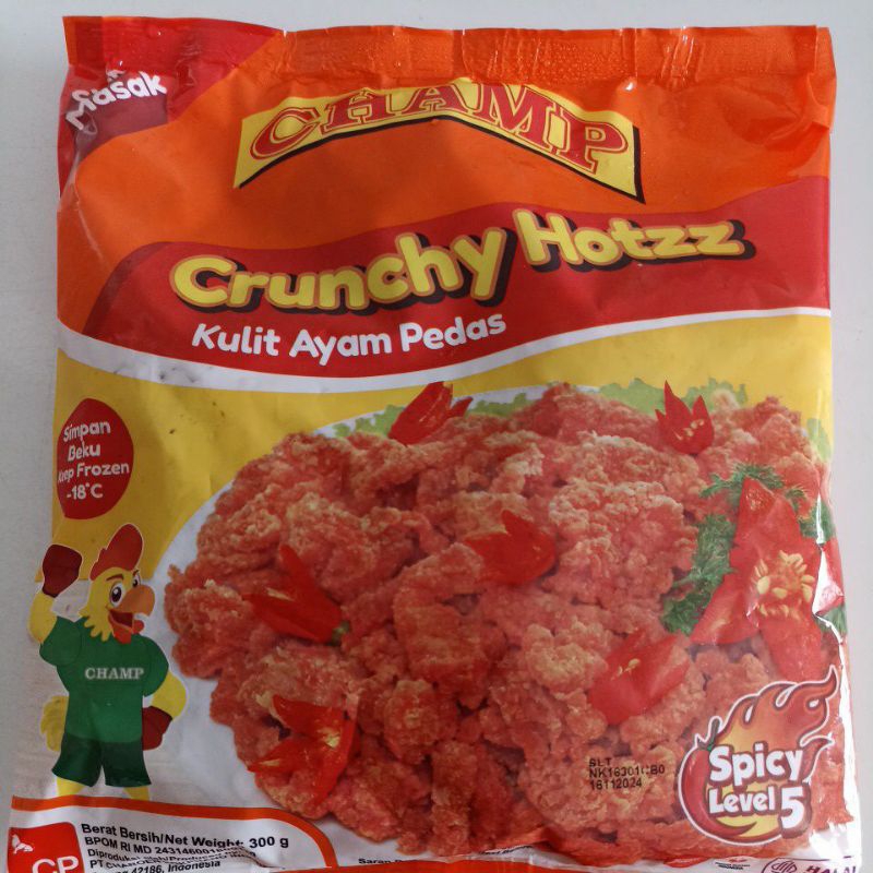 

Champ Crunchy Hotzz/Kulit Ayam Pedas 300 gr