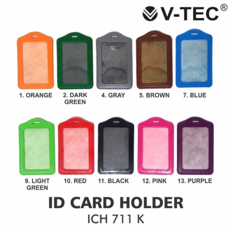 

V tec name tag ID card holder kulit imitasi ICH 711K - Tempat Frame Holder Id Card Kulit / Tempat Casing Card Holder Kulit / Id Card Kalep