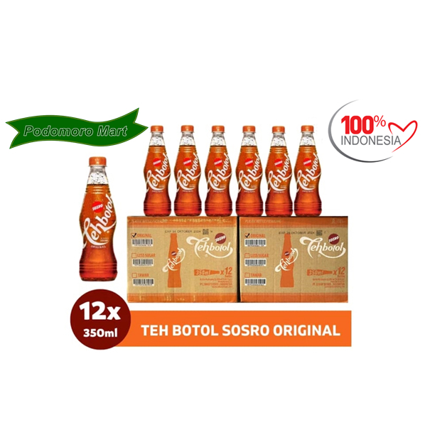 

teh botol sosro pet 350ml x12 pcs original