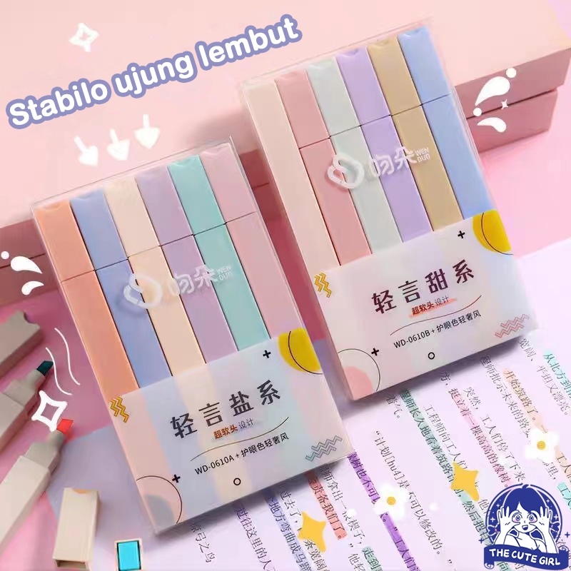 

Spidol /Stabilo 6PCS/SET Highlighter pastel 6 colors warna - Stazionario