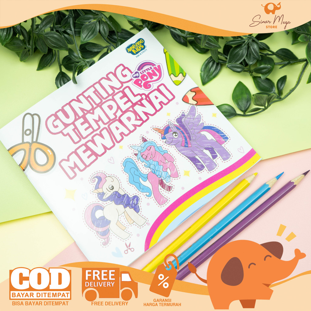 

AMAZING Gunting Tempel Mewarnai My Little Pony / Buku Mewarnai Untuk Anak