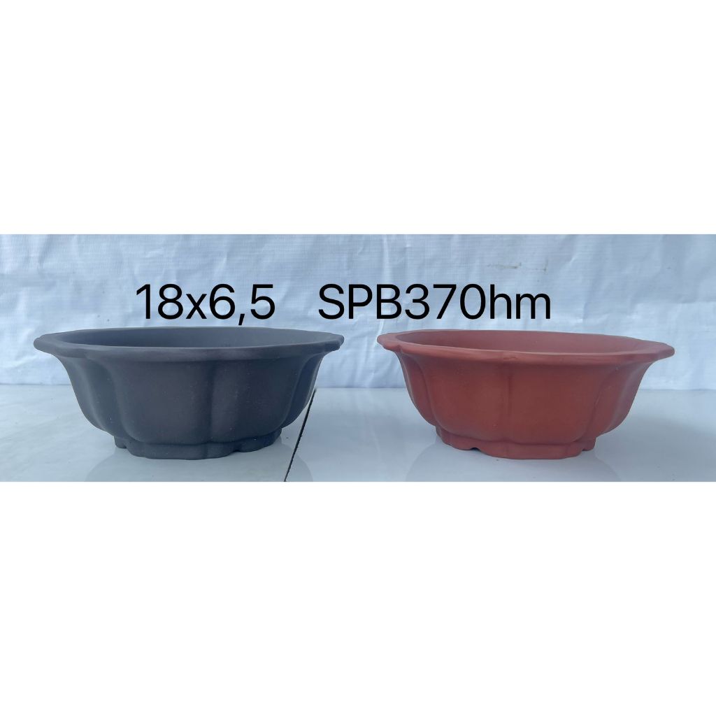 SPB370HM -18cm Pot Keramik Bonsai Bunga Import Murah Berkualitas Model bulat kecil