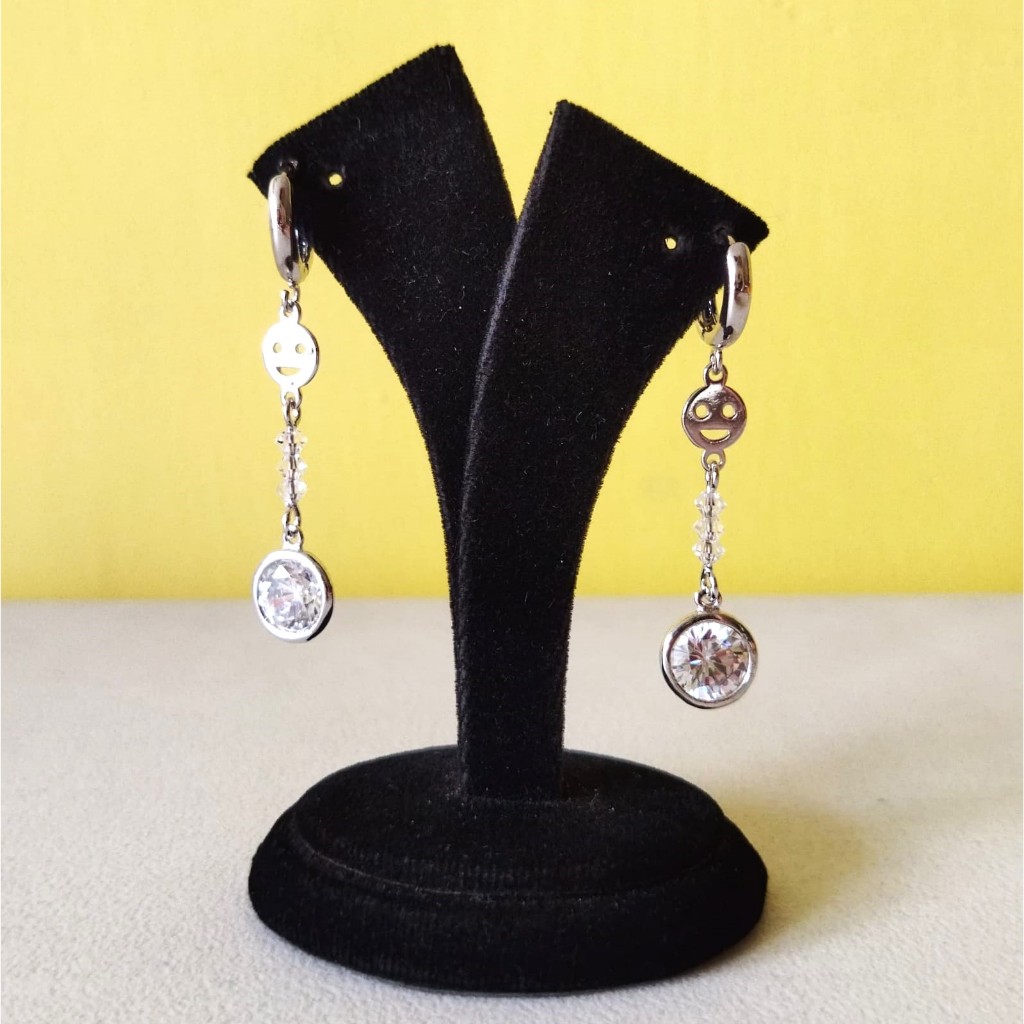 ANNYEONG HASEYO GIFT SHOP | Anting Perak Panjang | Silver Earrings | Titanium | Panjang 5 cm