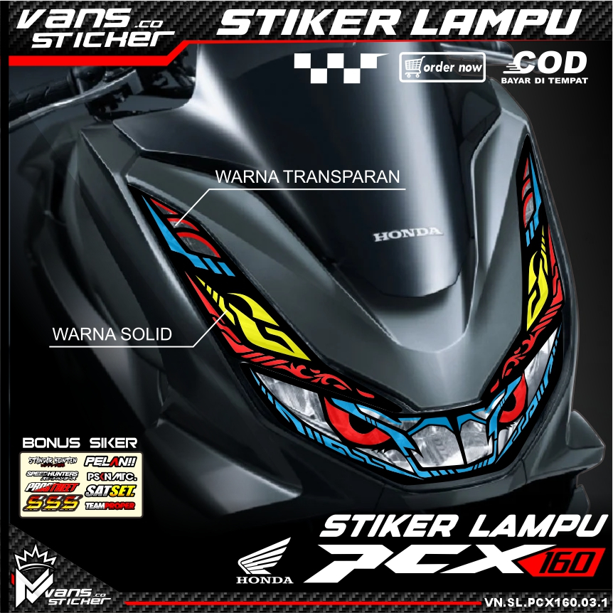 Stiker variasi lampu alis motor PCX 160 stiker lampu alis PCX 160 trasparan