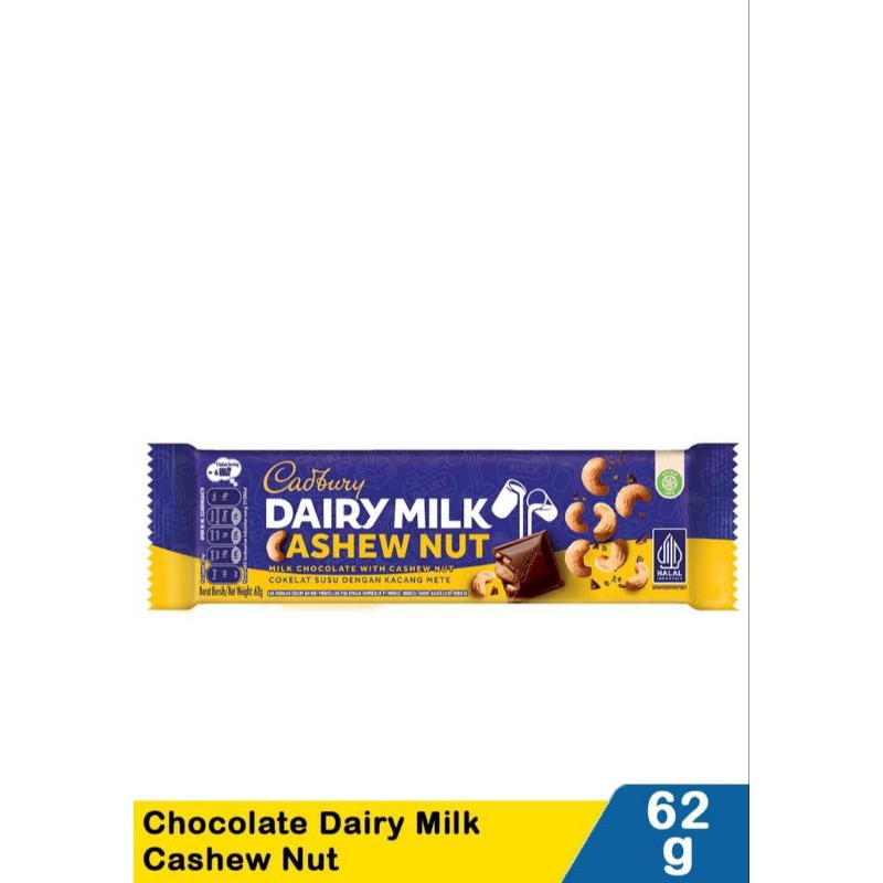 

Cadbury Chocolate Dairy Milk Cashew Nut 62G