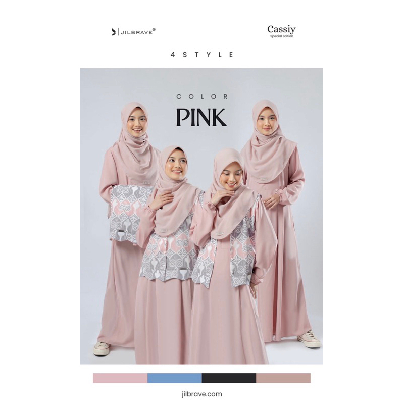 Cassiy Dress By Jilbrave Official Shop 3 IN 1 Look Gamis Set Outer Cute Model Pinggang Bergelombang 