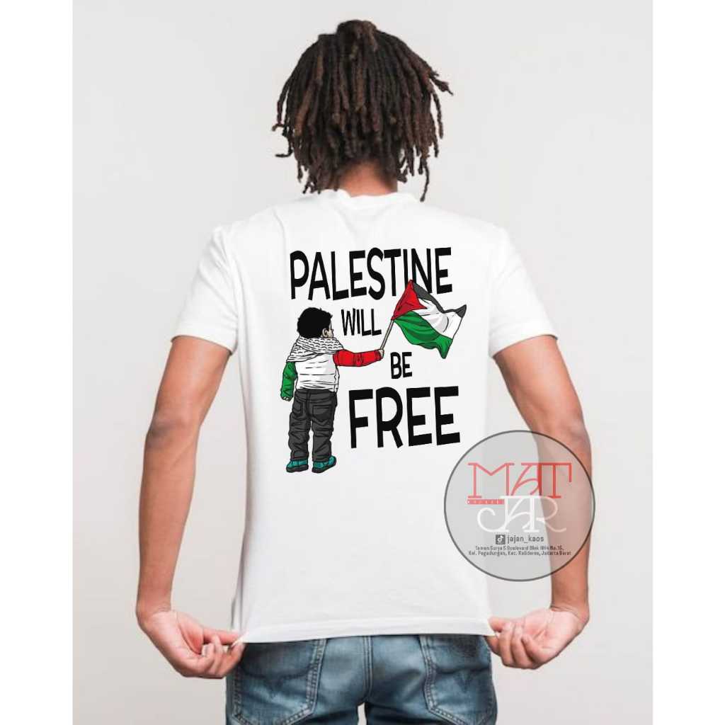 KAOS.PALESTINA.WANITA/PRIA.HITAM/PUTIH