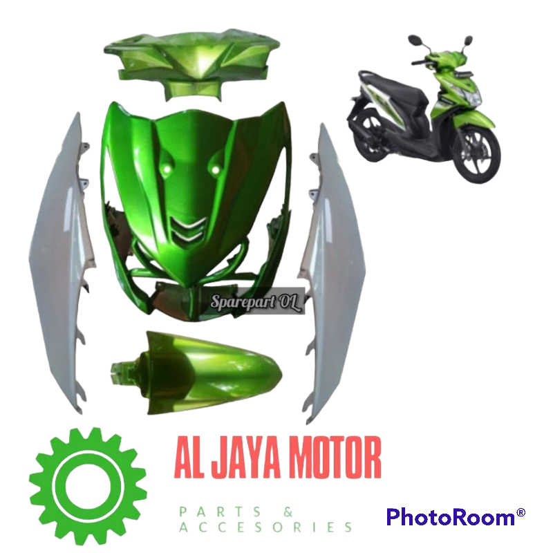 COVER BODY HALUS HONDA BEAT FI 2013 2014 HIJAU / BODY HALUS BEAT FI