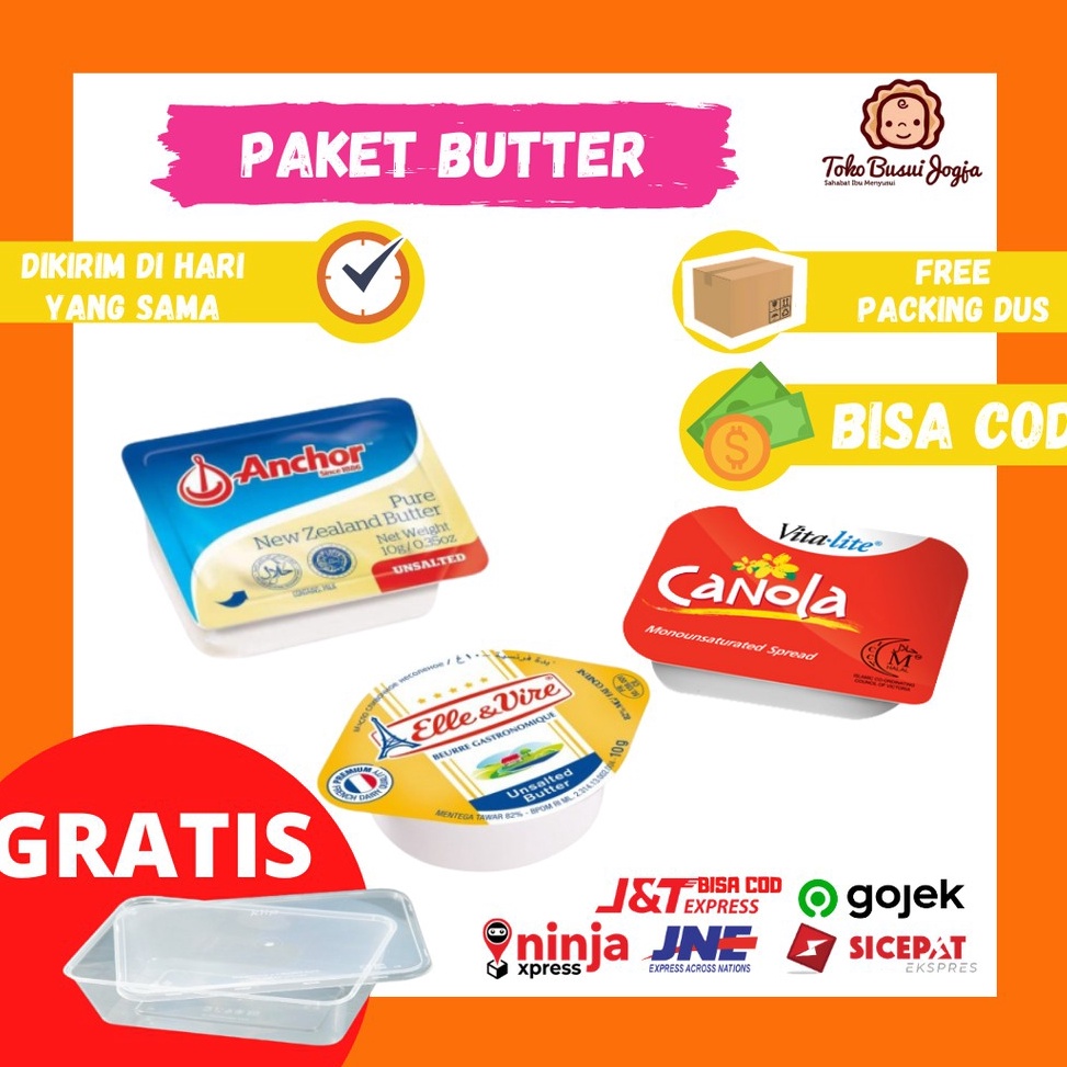 

[7QQ80] ANCHOR UNSALTED BUTTER Porsi Mini isi 5, 7 dan10 UB MPASI Anak Bayi HALAL Elle & Vire Terbaru (⌒