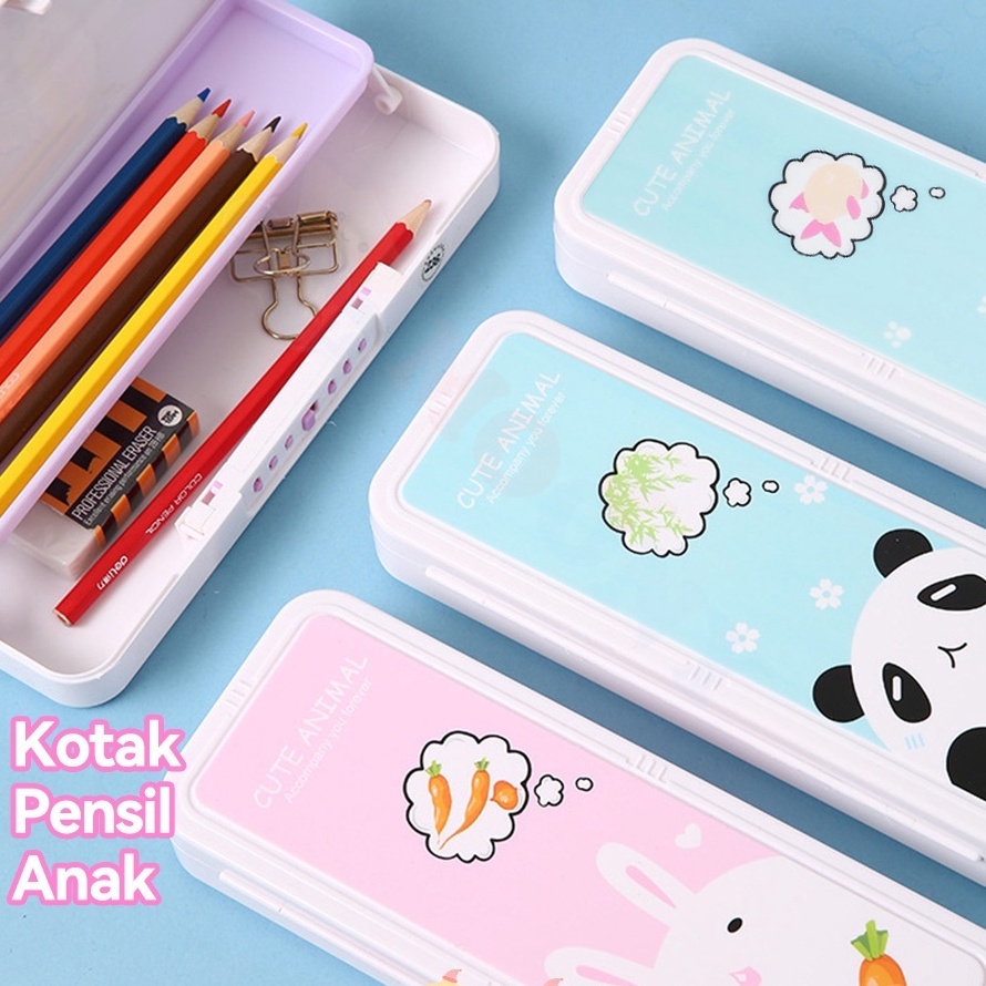 

Model Terkini Moony Kotak pensil sandi Tempat pensil tebal dua lapis Pencil case plastik Super Promo