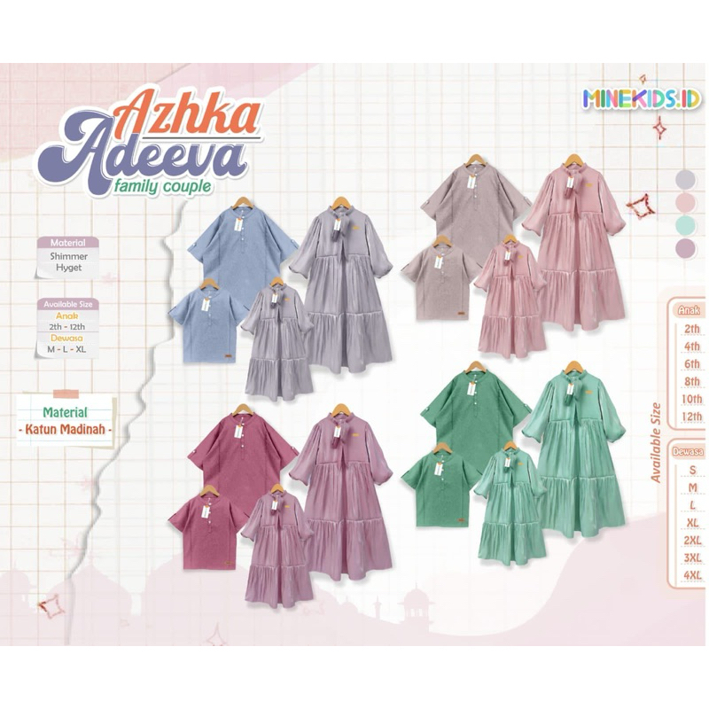 gamis Azkha Adeeva family couple size 2-4XL by.minekids