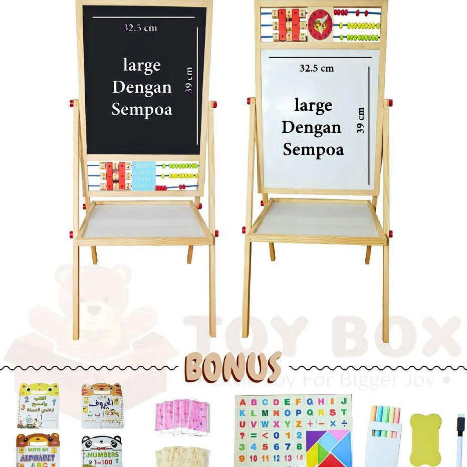 

Dijual Murah Mainan Uk Large 2in1 Magnetic Education Board - ( Black dan Whiteboard ) Papan Tulis Besar Belajar / Menggambar / Berhitung Anak Dengan Sempoa Berhitung Model Berdiri Besar Laris