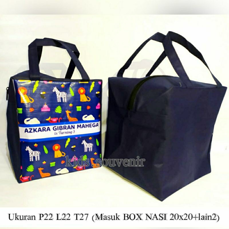 

Souvenir Ulang Tahun Anak Tas Ultah Anak Custom Ukuran 22x22x27 Masuk Box 20x20