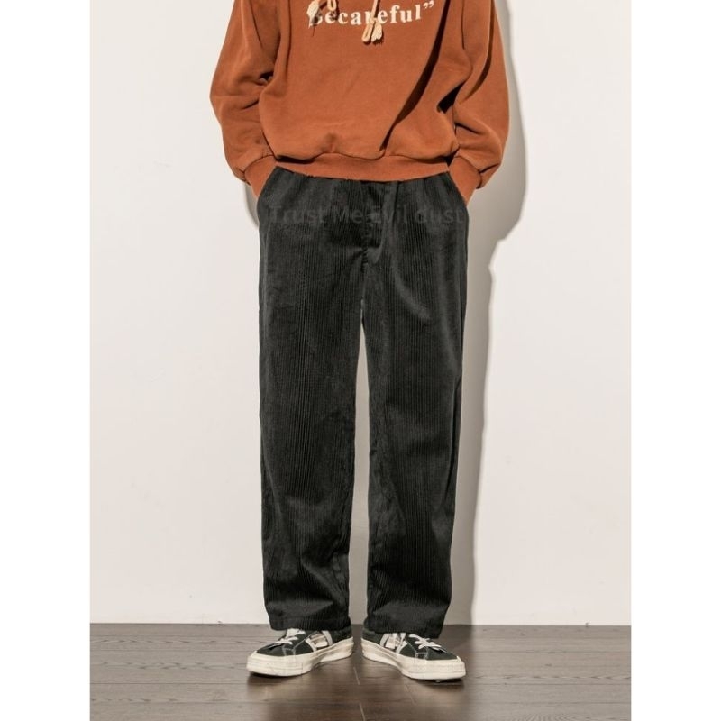 Celana Corduroy Pria oversize Celana Panjang Corduroy pria korean style
