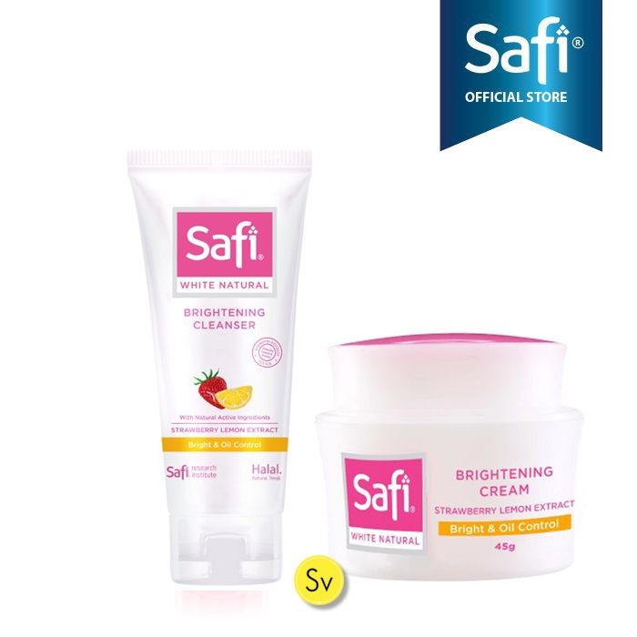 Paket Safi White Natural Brightening 2 in 1 Strawberry Lemon Mangosteen Extract Skincare Kulit Cerah